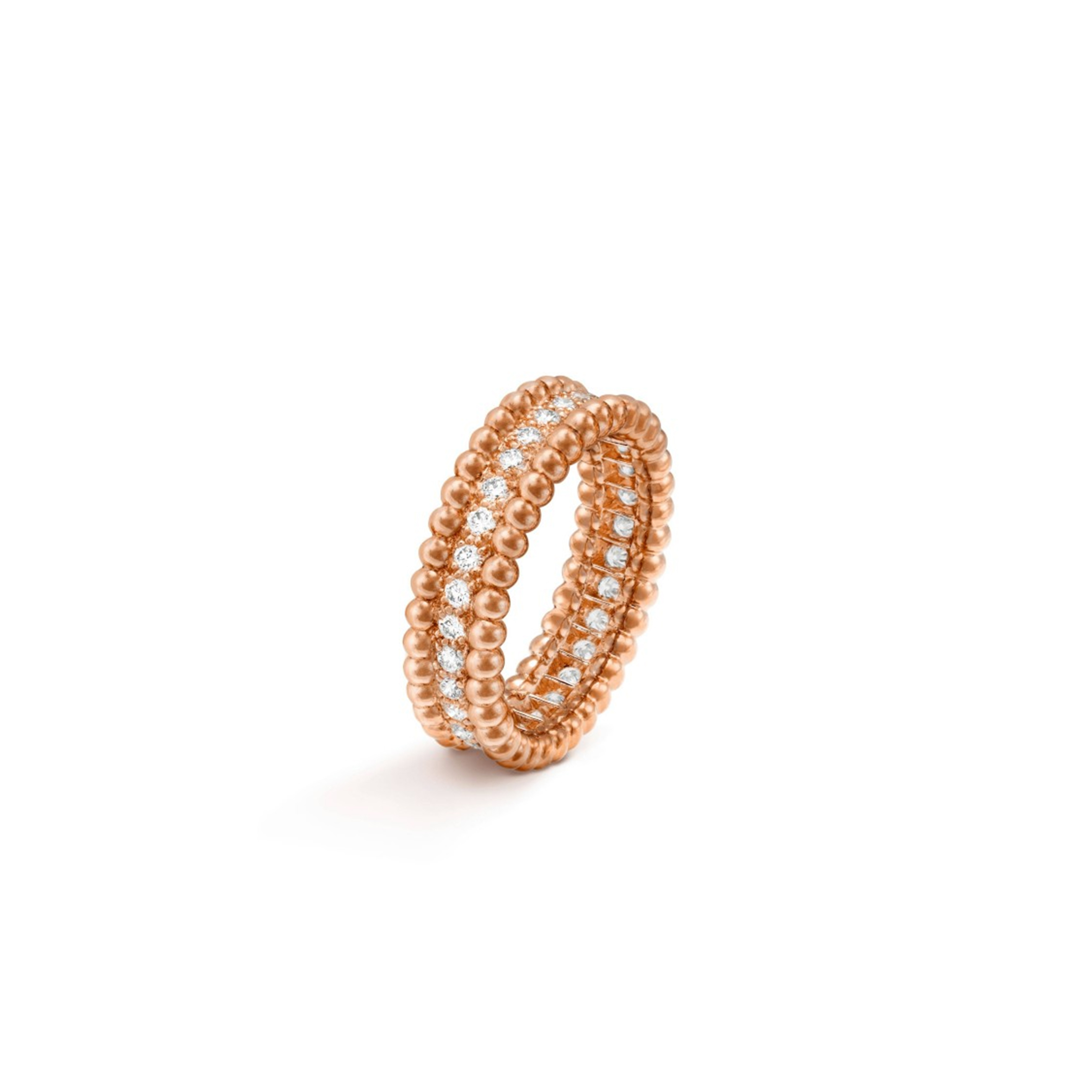 VAN CLEEF ARPELS PERLÉE DIAMONDS RING, 1 ROW - ROSE GOLD, DIAMOND  VCARP4E300